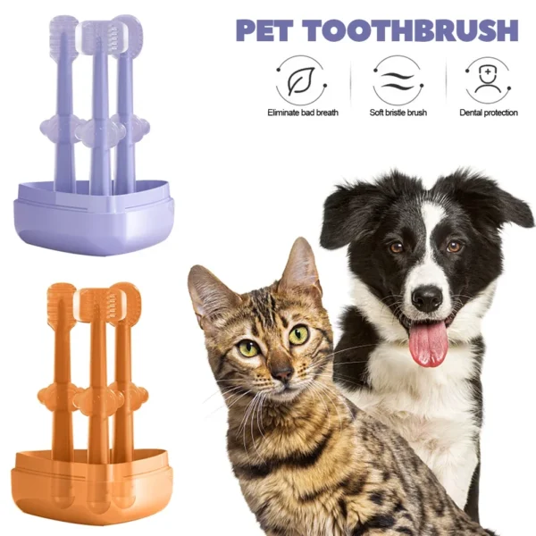 Cat Toothpaste: Silicone Pet Toothbrush Set for Cleaning.