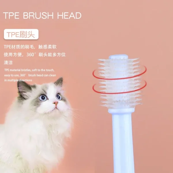 Cat Toothpaste: 360 Degrees Pet Toothbrush for Teeth Care. - Image 2