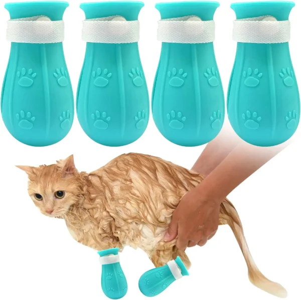 Cat Toothpaste: Anti-Scratch Cat Foot Shoes Set. - Image 4